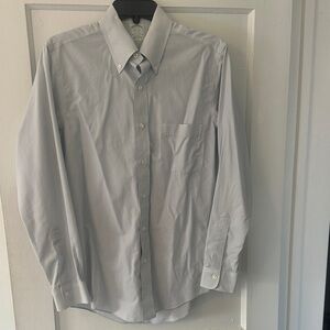 Brooks Brothers Light Gray Pinstripe Button-Down Dress Shirt